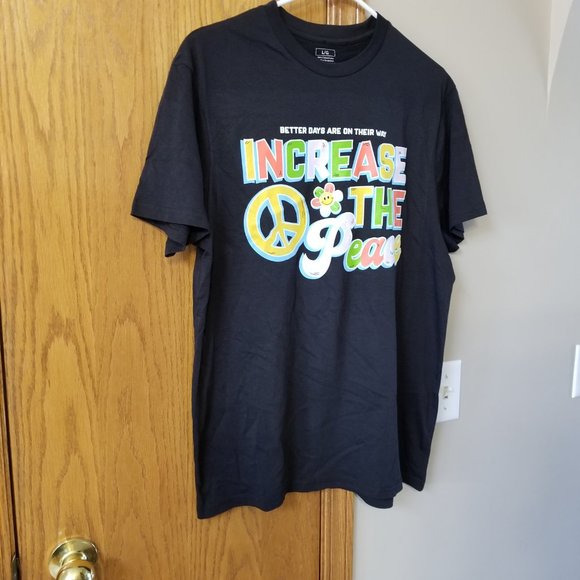 ❤️🛍️ NWOT "Increase the Peace" Black Short Sleeve Unisex T Shirt Size L❤️🛍️ - Picture 3 of 9